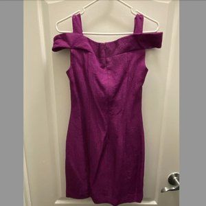 Black Halo designer plum purple mini sheath dress, Brand New, Size 6